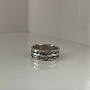 VGUC Vintage Mens Y2K Silver Tone Metal ring. Size 10